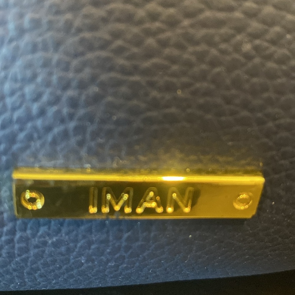 IMAN blue leather purse - Picture 2 of 8